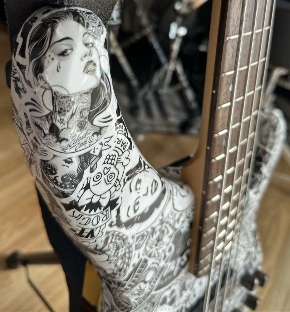 Baixo yamaha trbx bass custom unico personalizado tattoo stickers