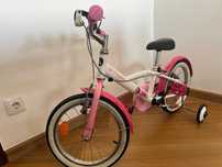 Bicicleta b-twin, 16" criança, c/ rodinhas