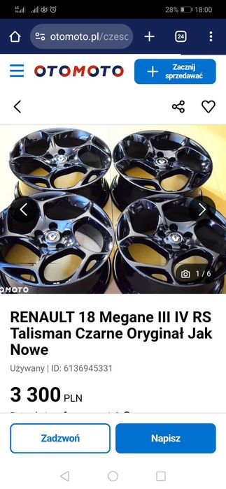 Диски R18 GT з шинами Renault Megane, Scenic