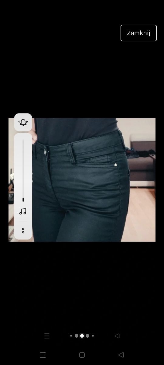Czarne woskowane rurki Vero moda XS s 34/36 spodnie