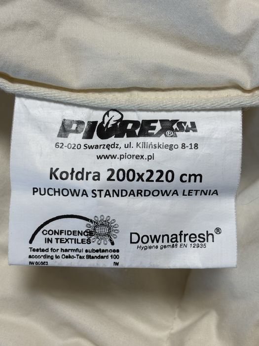 Kołdra  Piórex,200x220 puch gęsi