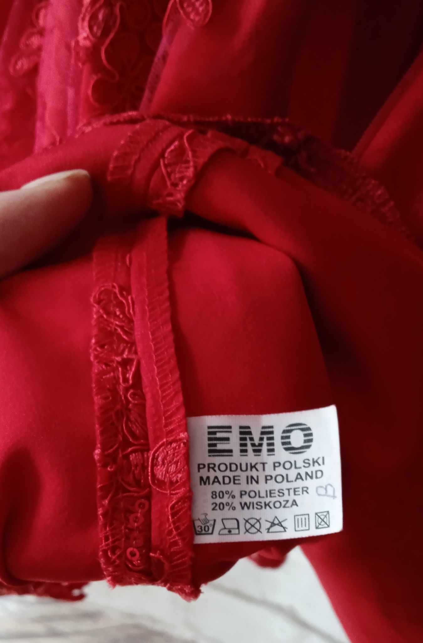 Piękna czerwona sukienka święta EMO wesele polski producent rozm. 36