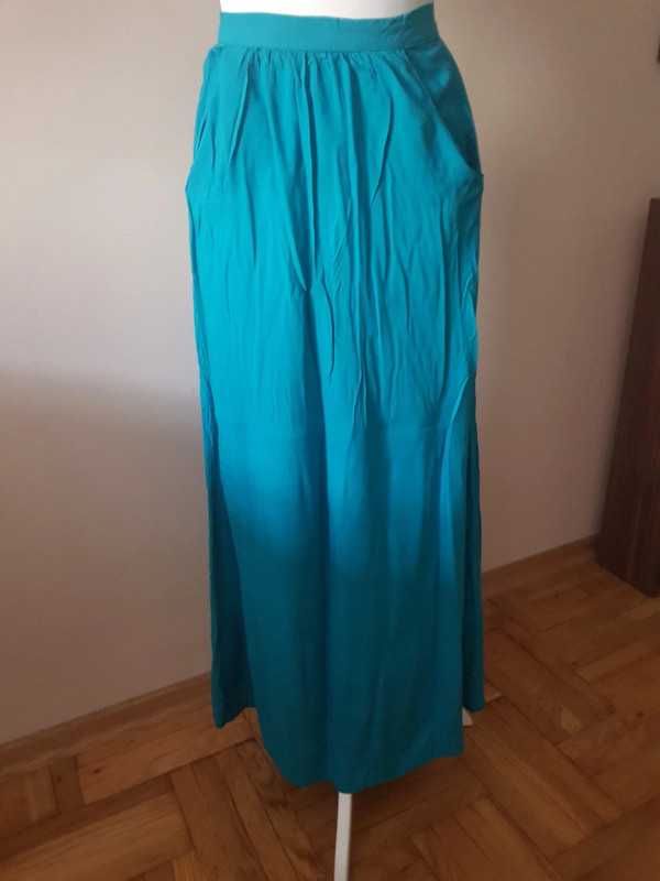 New Look turkusowa maxi spódnica z kieszeniami roz 34