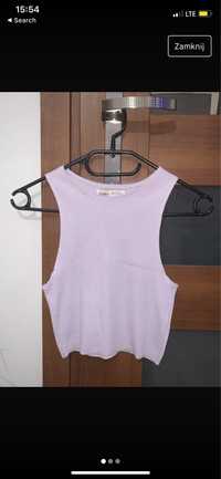 fioletowy crop top pull and bear