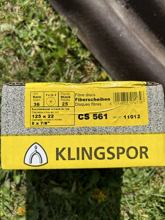 Klingspor papier scierny krażek fibrowy 125 x 22 gradacja 36 25 sztuk