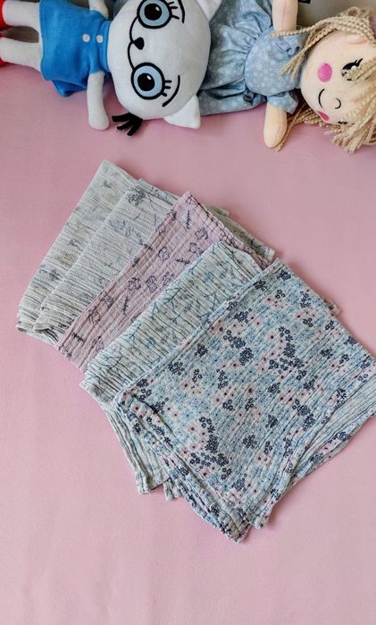 5 sztuk mix kolorowe tetry różne rozmiary zestaw bawełna