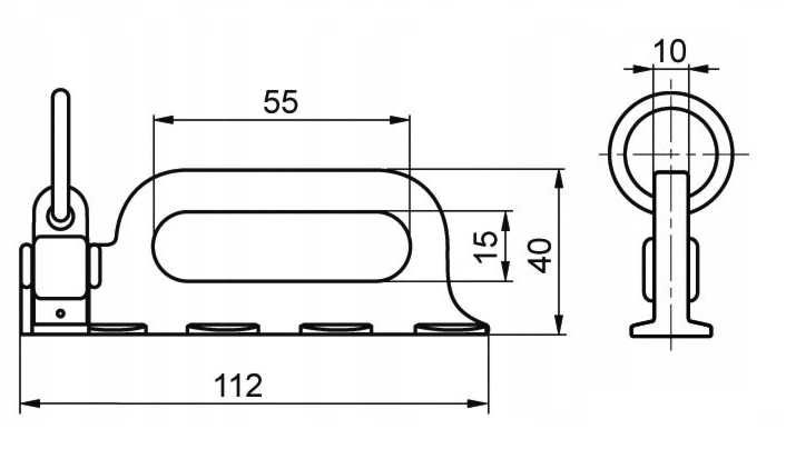 Uchwyt ładunku zaczep listwy AIRLINE - 2500kg