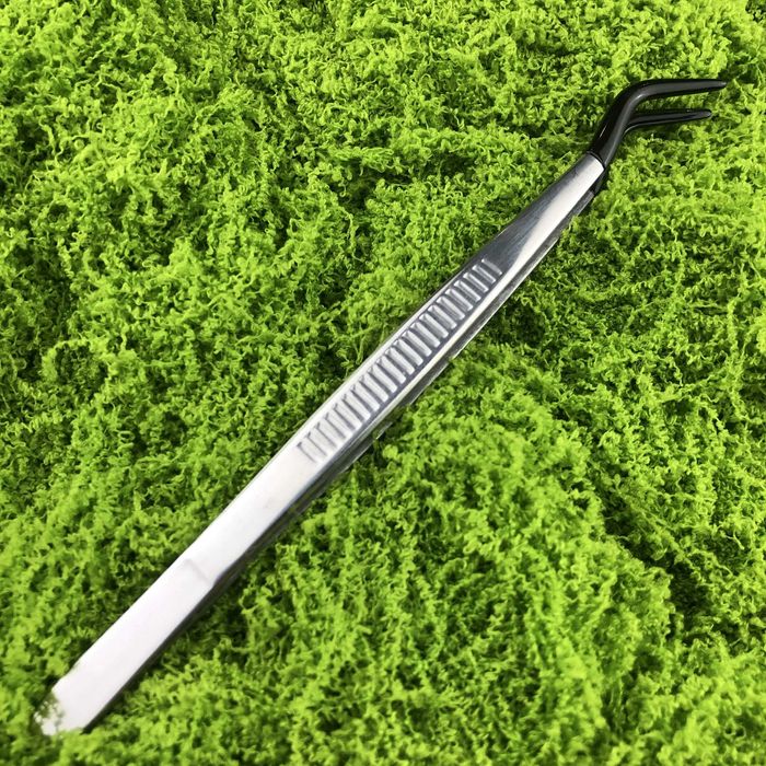 Pęseta zakrzywiona z gumową końcówką16 cm