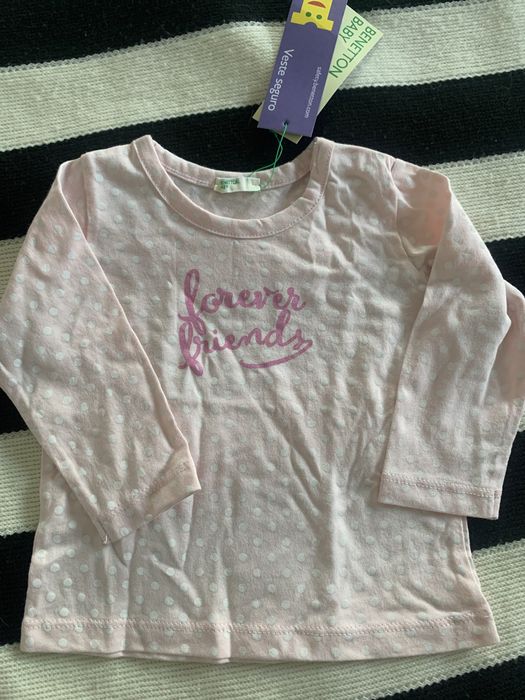 Blusa de algodao bebe benetton