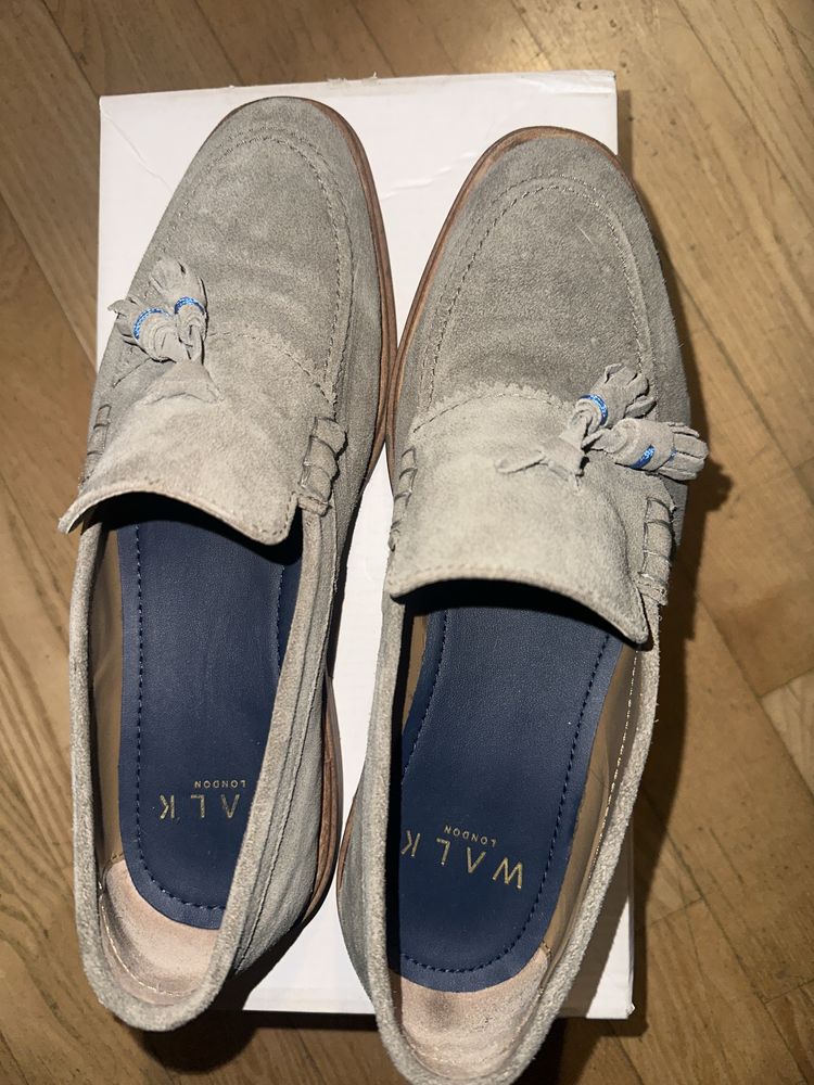 Derimod buty wizytowe żeglarskie eleganckie zamsz UK 8 EU 42,5