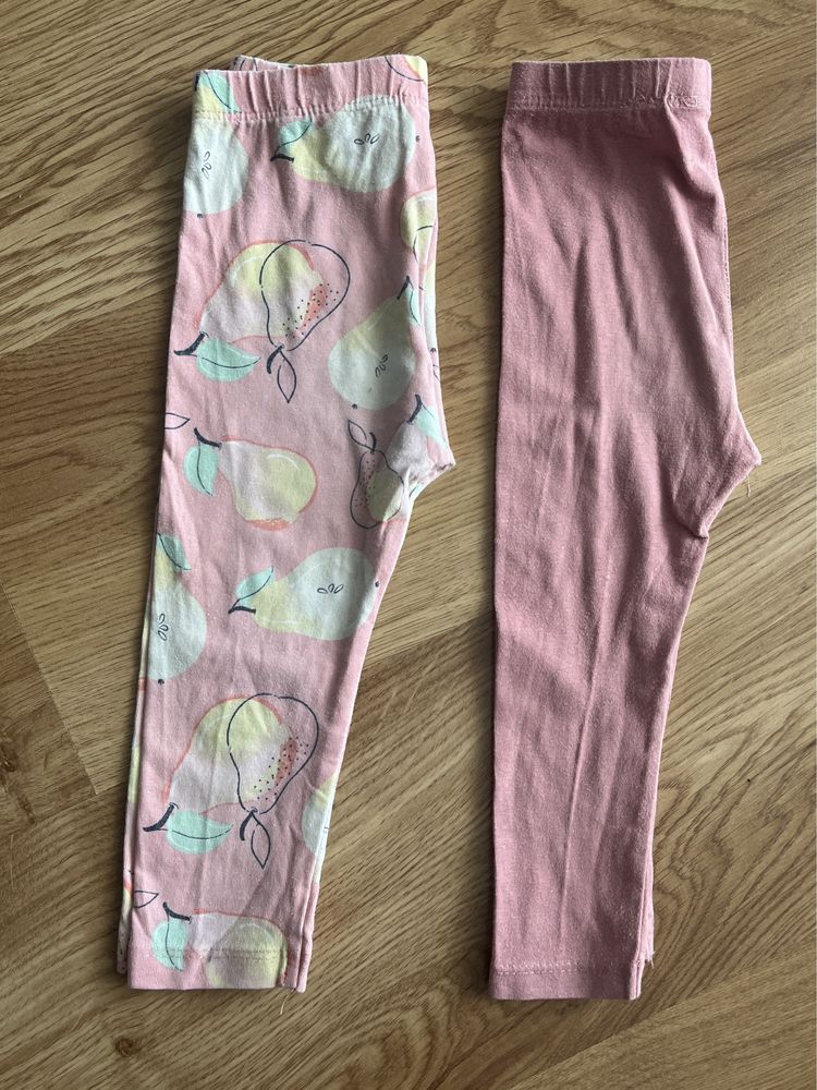 Legginsy dziewczęce, komplet 2 pary, różowe, gruszki, 80