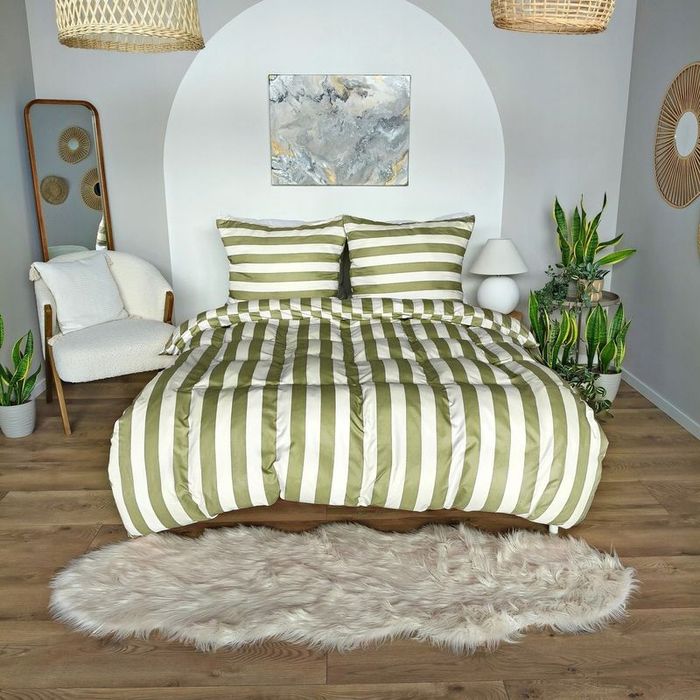 Pościel 140x200 Mikrofibra poszewka 70x80 Komplet Eusebia Home W Pasy