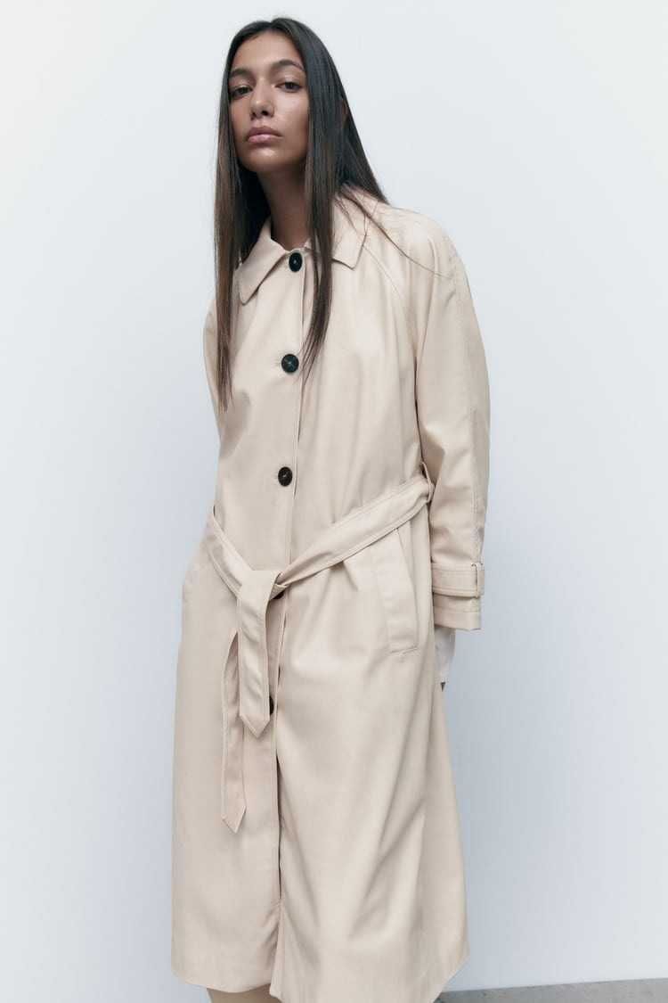 ZARA Тренч из эко-кожи zara плащ пальто тренч Хит 2025