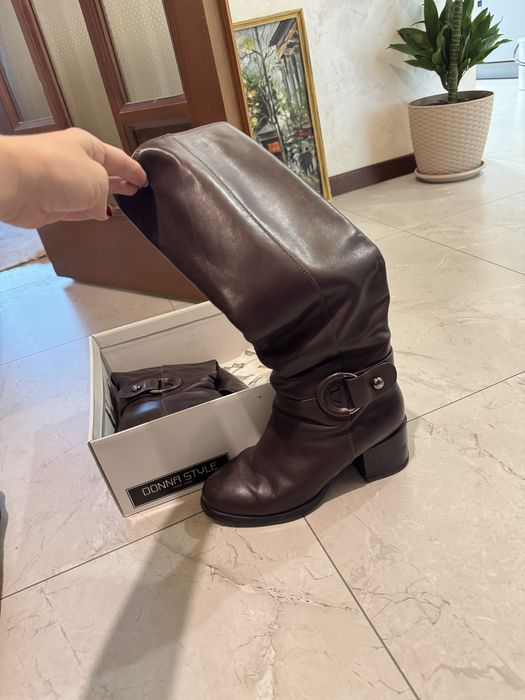 Жіночі зимові сапоги, чоботи, коричневі, розмір 38