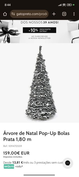 Árvore de natal Pop up 1.80m