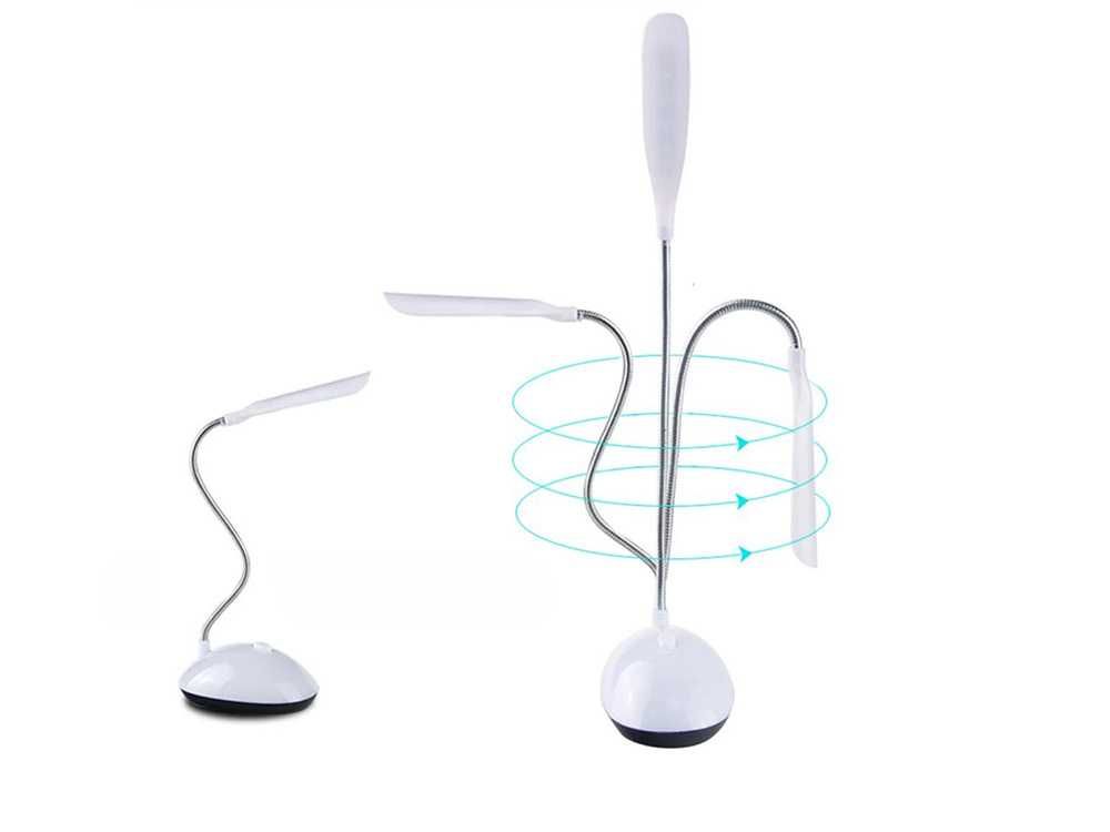 Biała lampka biurkowa 4 LED – szkolna, nocna, na biurko