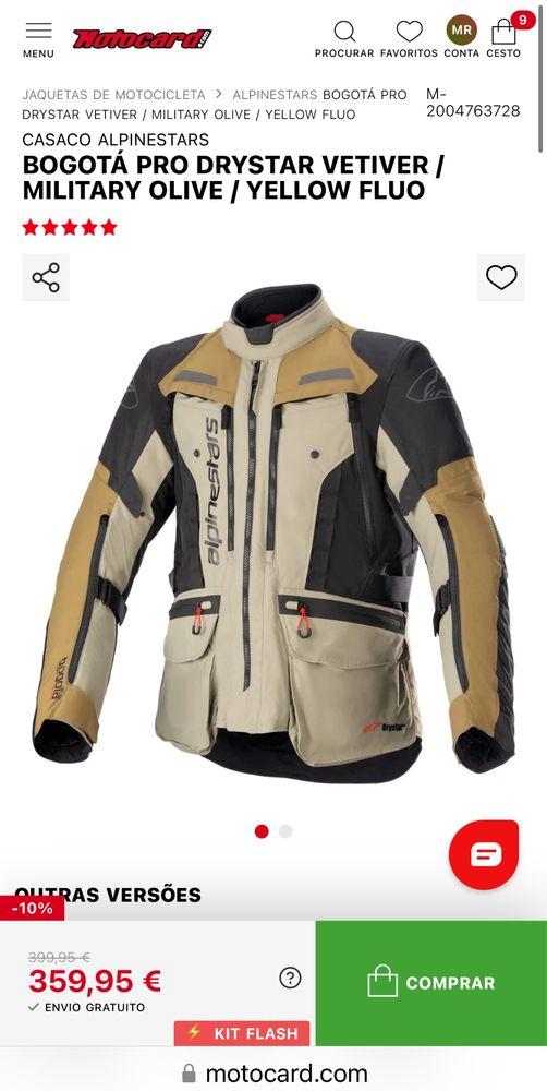 Casaco Alpinestars  BOGOTÁ PRO DRYSTAR tamanho L