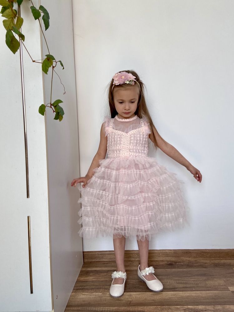 нарядное платье с рукавом 3-7 лет плаття дитяче детское 4 года 5 6 120