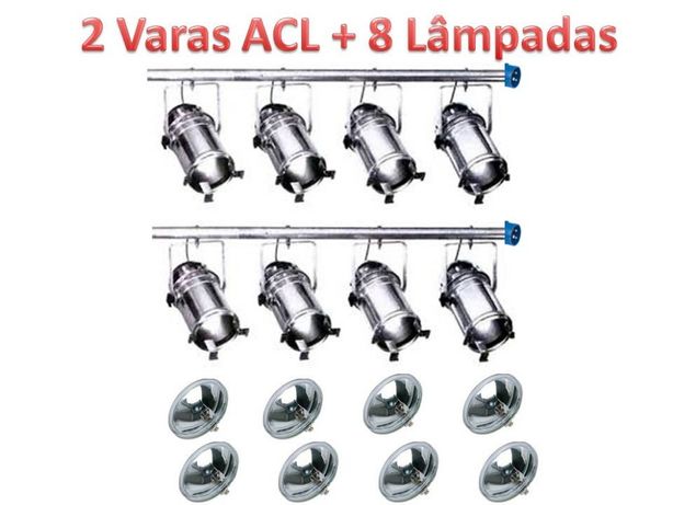 2 VARAS ACL PAR64 (Kit Completo com Lâmpadas)