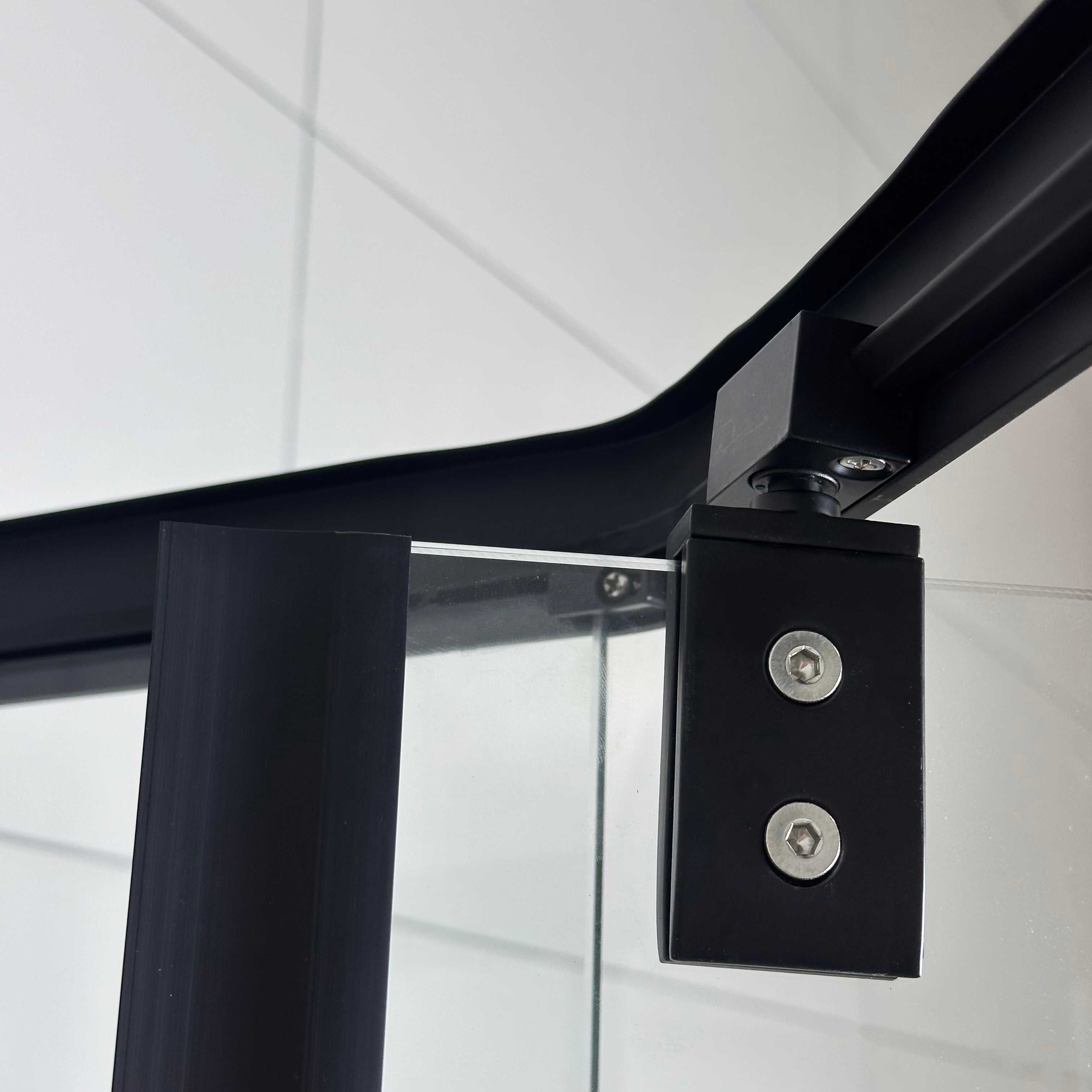 Kabina Prysznicowa Czarna Pięciokątna 80 x 80 Loft Black GRUBE SZKŁO !