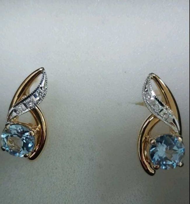 Сережки діаманти топази