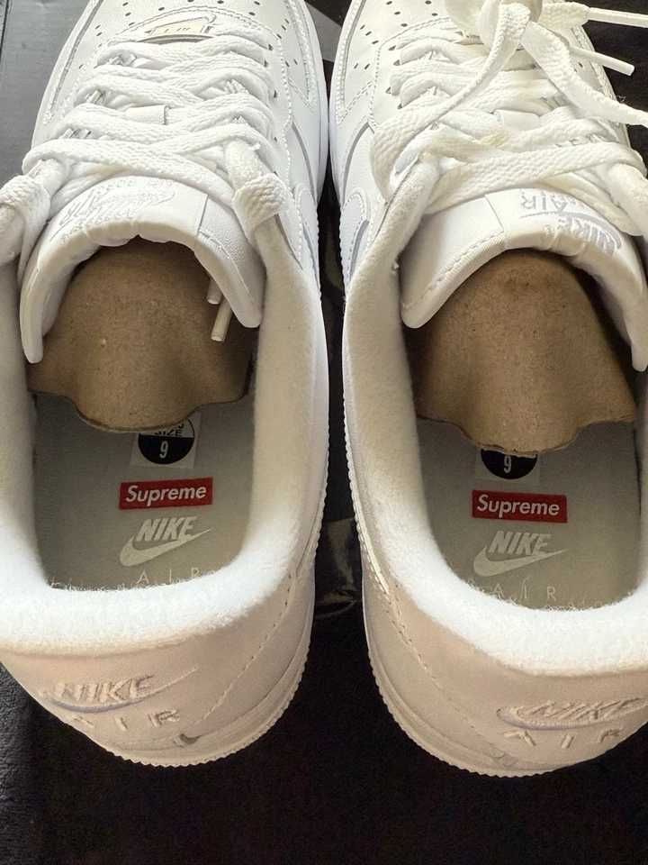 AF1\Powietrze*airDamskieNikeForce1SupremeWhite UnisexTrampki Rozm.46
