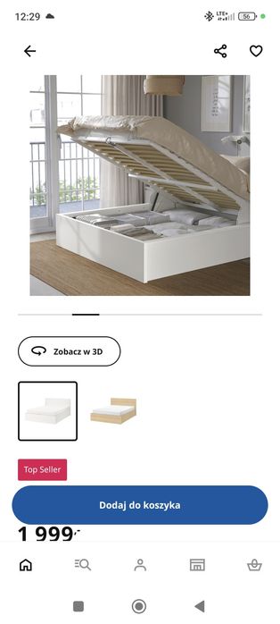 Łóżko Ikea malm 160x200 białe