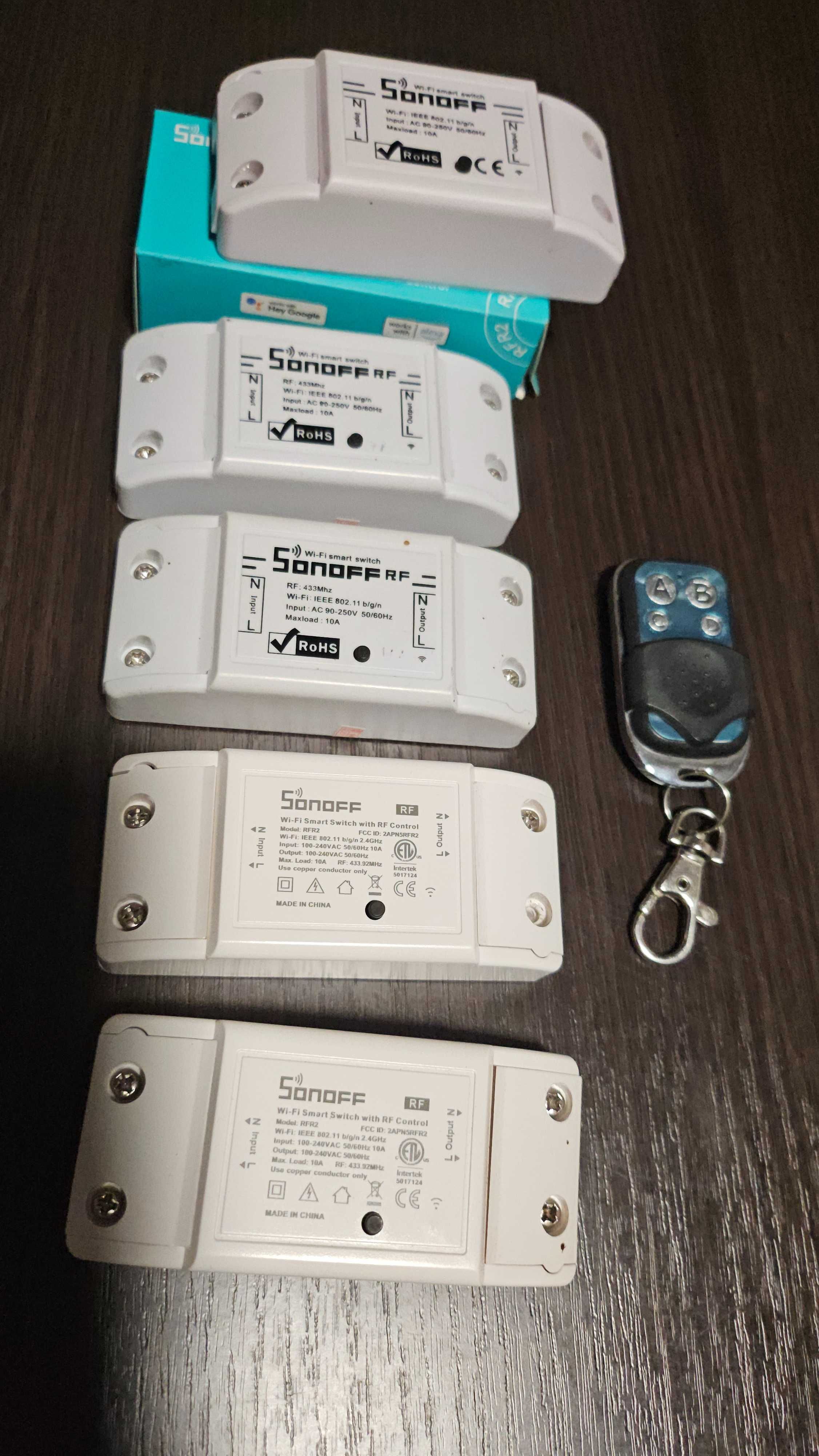 włącznik przekaźnik switch wifi 4x sonoff RF 433 MHz 1x basic i pilot