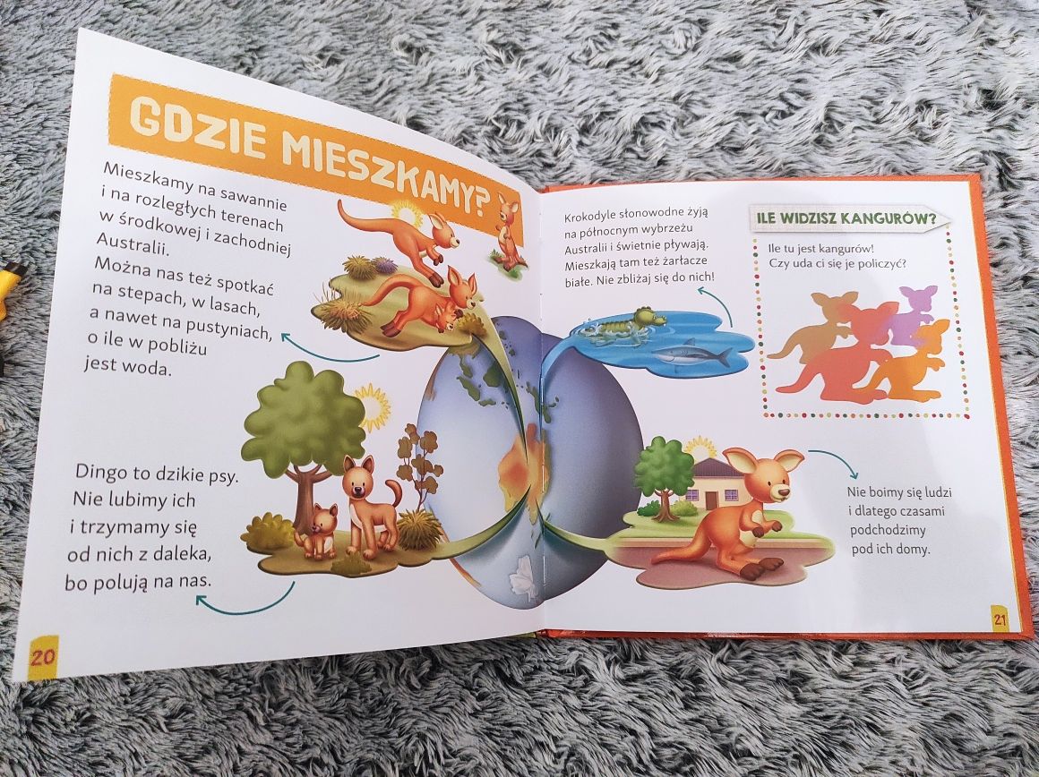 Książka z serii Zwierzęta z mojego zoo Kangurzyca Lucy + 2 figurki