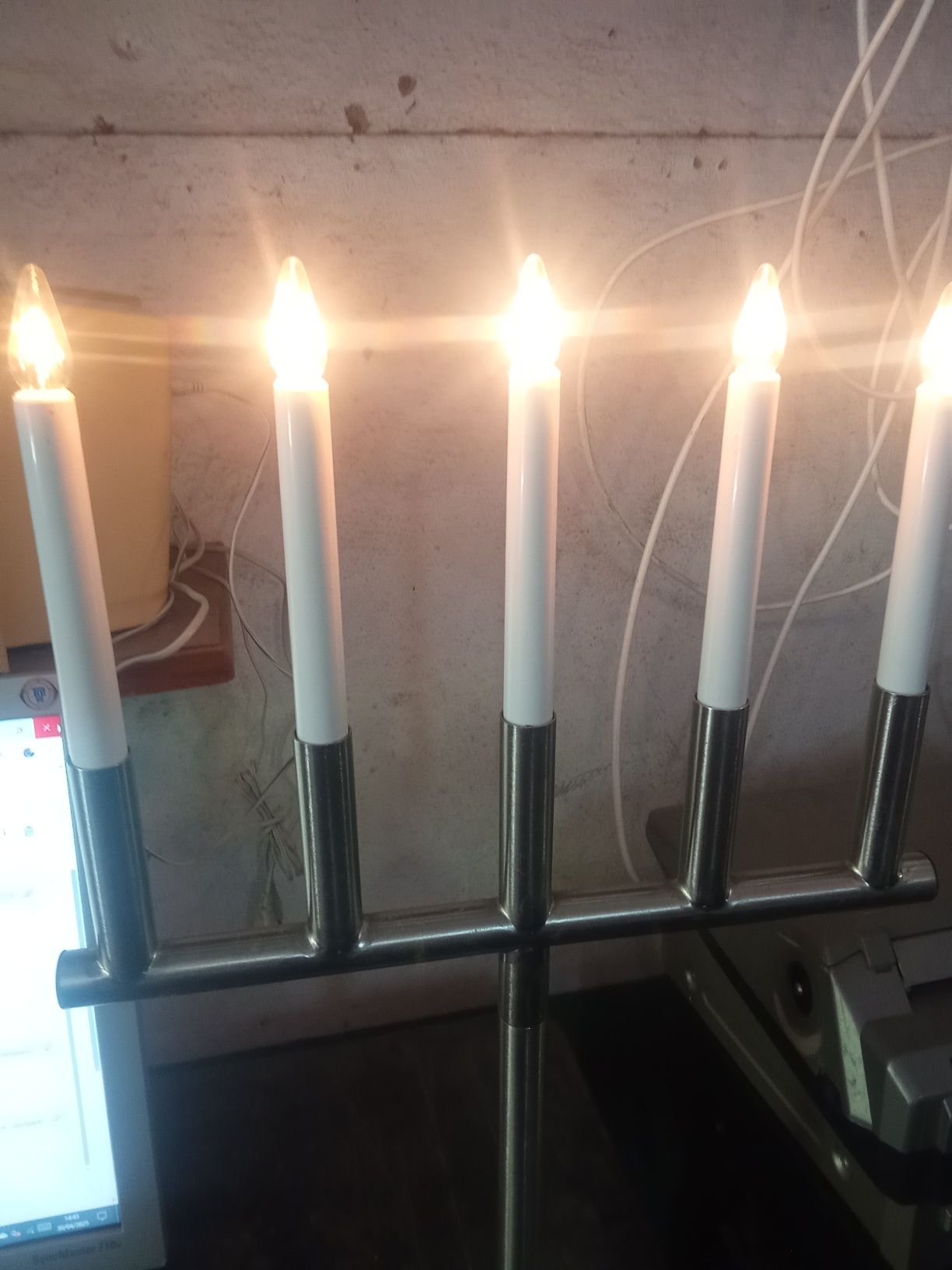 Candeeiro candelabro. Inox .