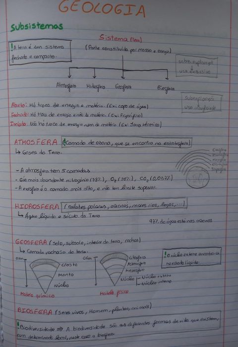 Resumos Biologia e Geologia para exame