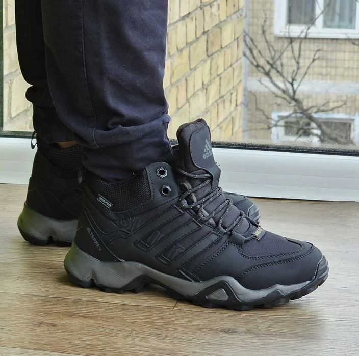 Зимние Кроссовки adidas terrex с мехом Черные Мужские Адидас Гортекс