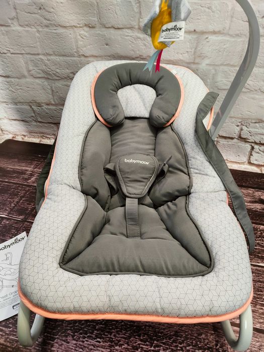 Leżaczek bujaczek Babymoov Babywippe szaro-morelowy