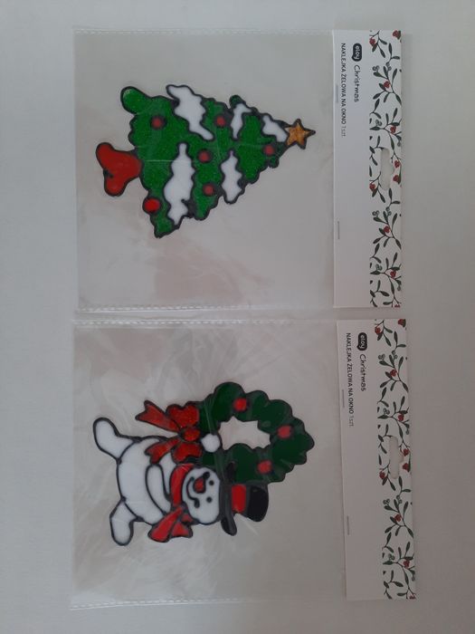 Naklejki żelowe na okno - dekoracja 9 wzorów Boże Narodzenie