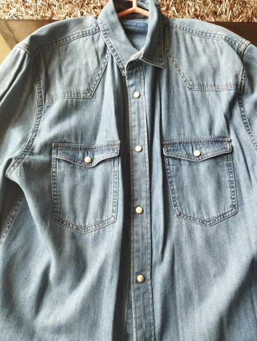 Camisa de ganga para homem da zara