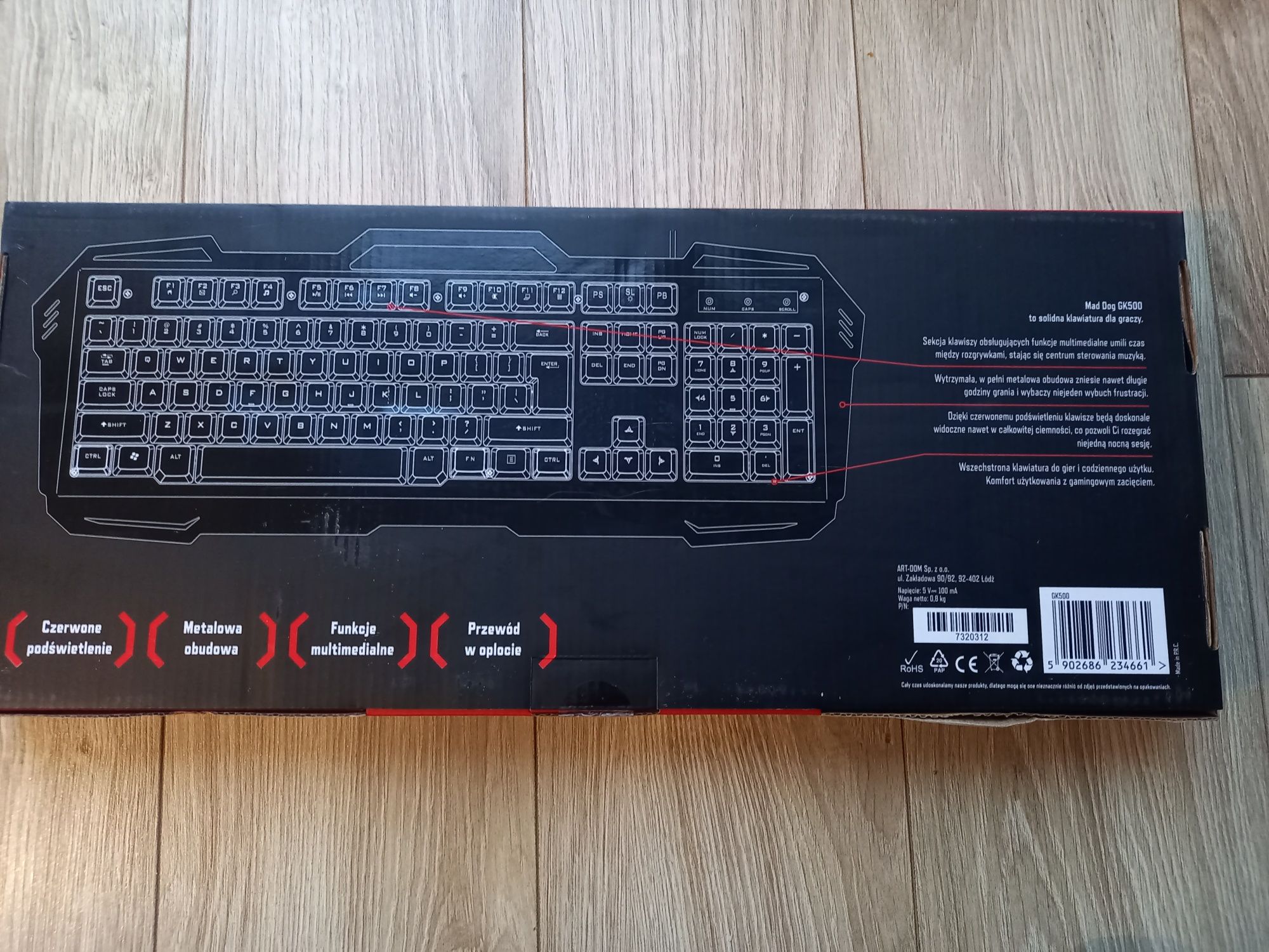 Nowa klawiatura MAD DOG gaming keybord