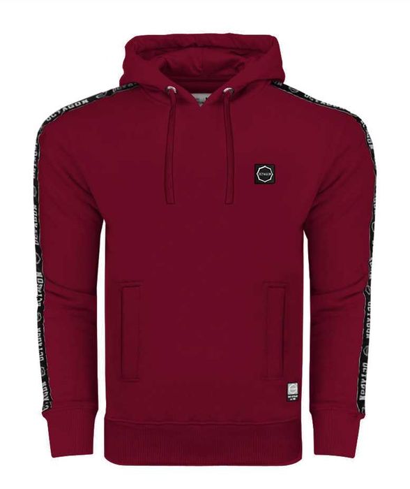 Nowa bluza z kapturem Octagon „Stripe” burgundowa (rozmiar S)