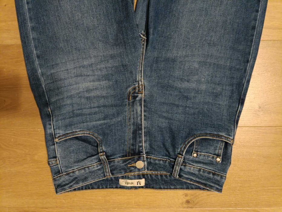 Dżinsy damskie szerokie wide leg wysoki stan r. L