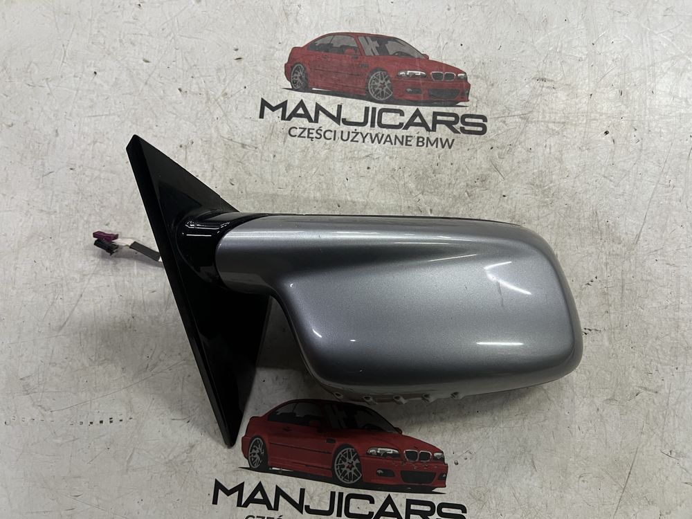 Lusterko prawe bmw e46 coupe cabrio silbergrau 2x 3 pin skladane tasma