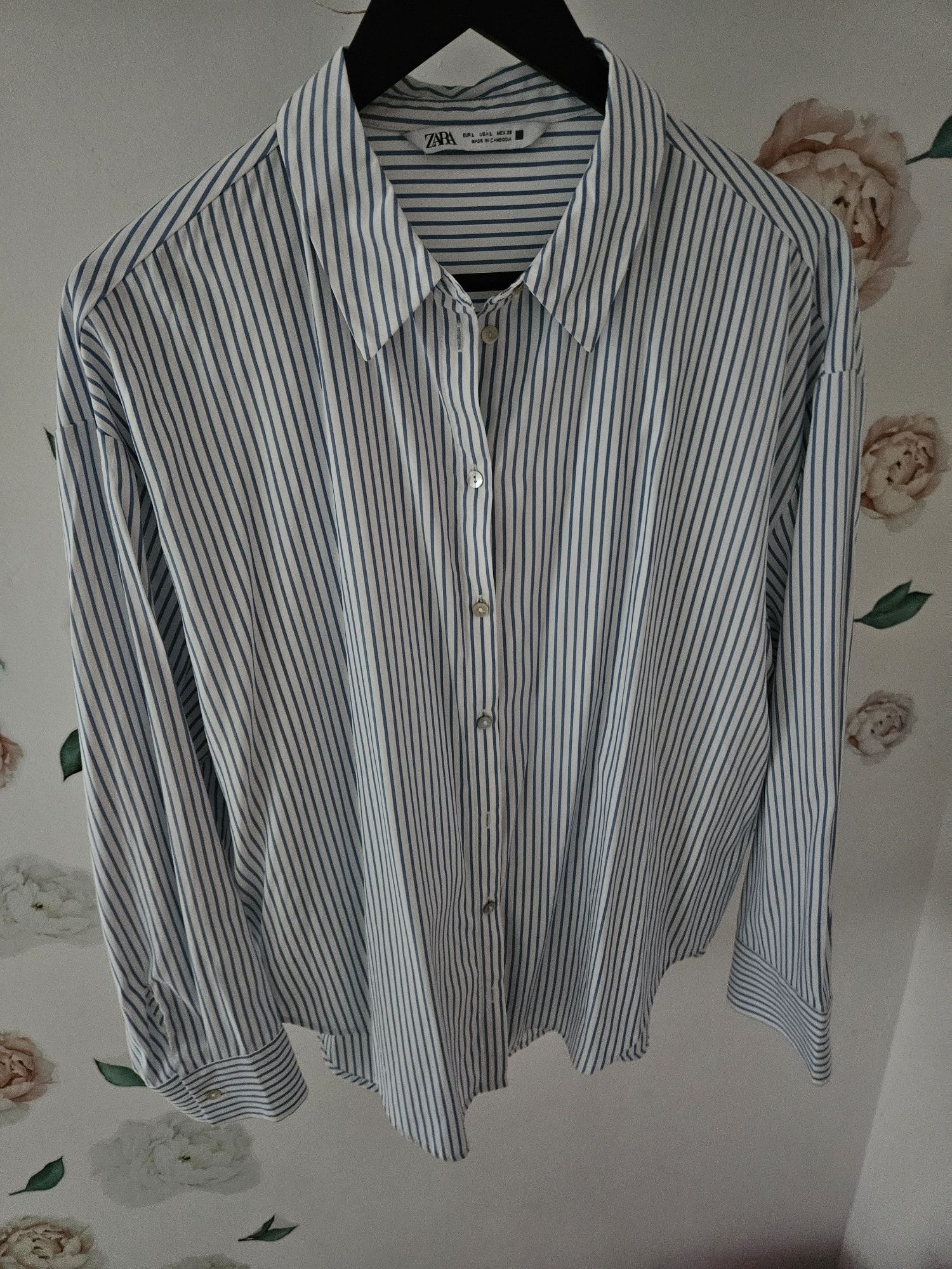 Koszula oversize w paski Zara L