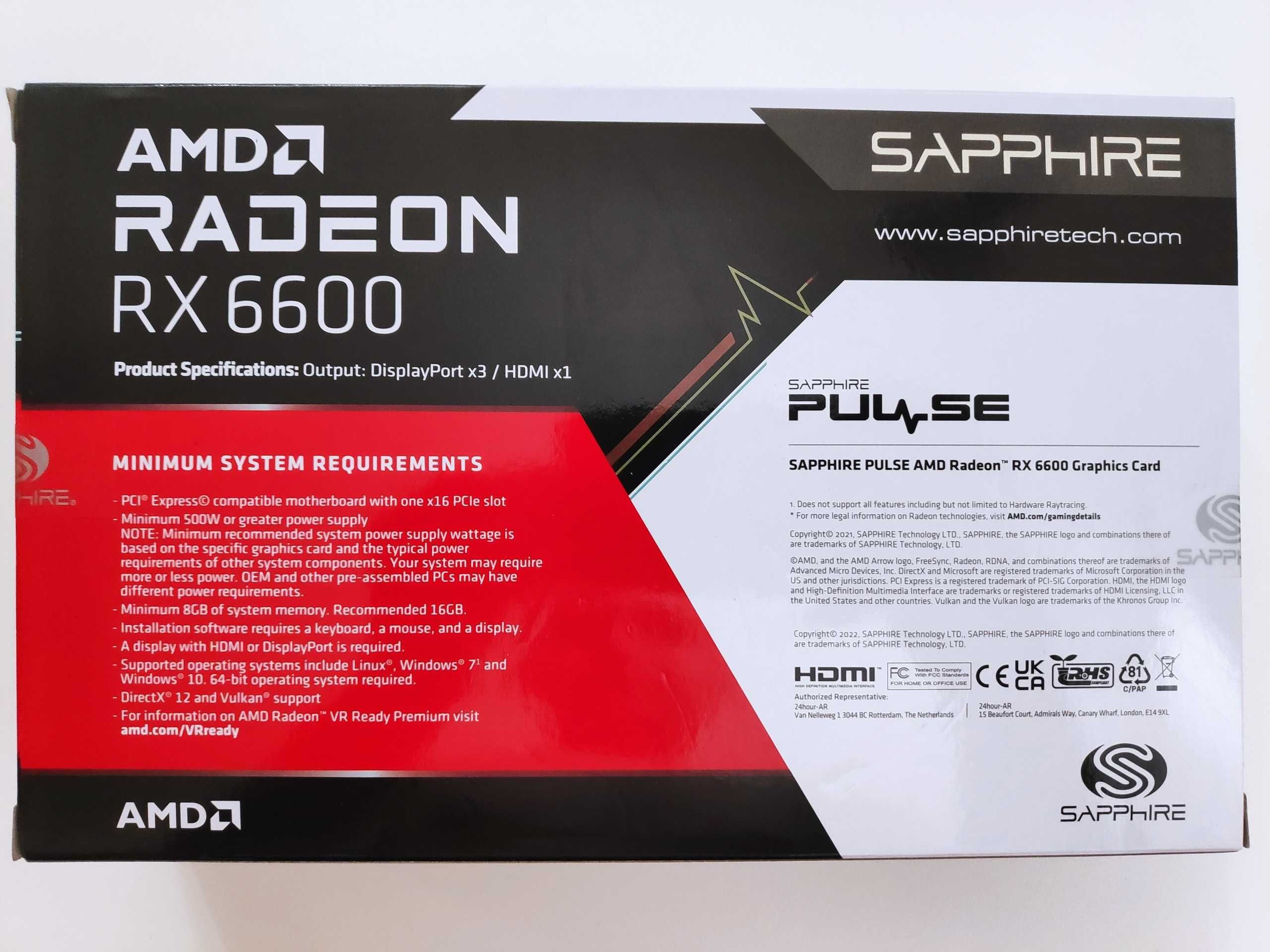 Видеокарта Sapphire AMD Radeon RX 6600 PULSE Новая!