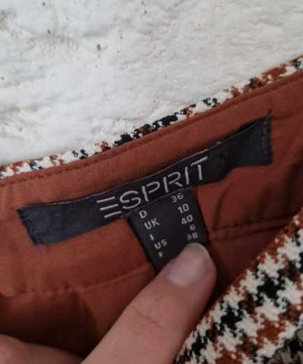Kraciasta spódnica mini w kratę elegancka klasyczna wygodna Esprit,6 S