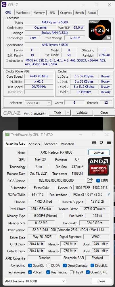 Komputer gamingowy Ryzen 5 + AiO, 16GB RAM, RX6600, SSD + HDD