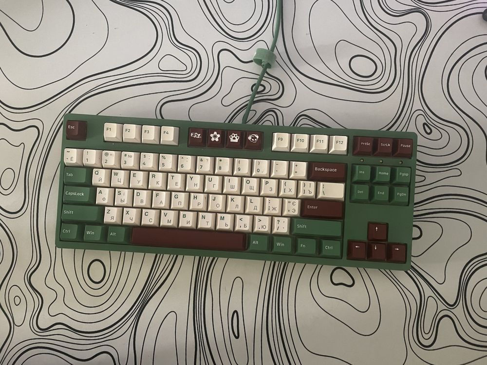 Механічна клавіатура Akko 3087DS Matcha Red Bean Gateron Pink як нова