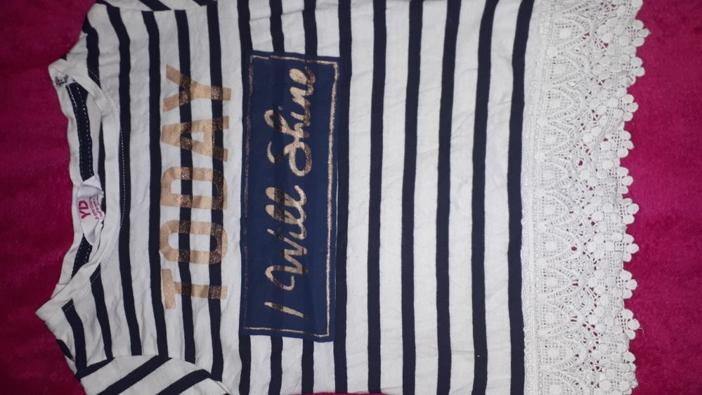 H&M Krótka błękitna bluza t-shirt YD rozm 134 - 140