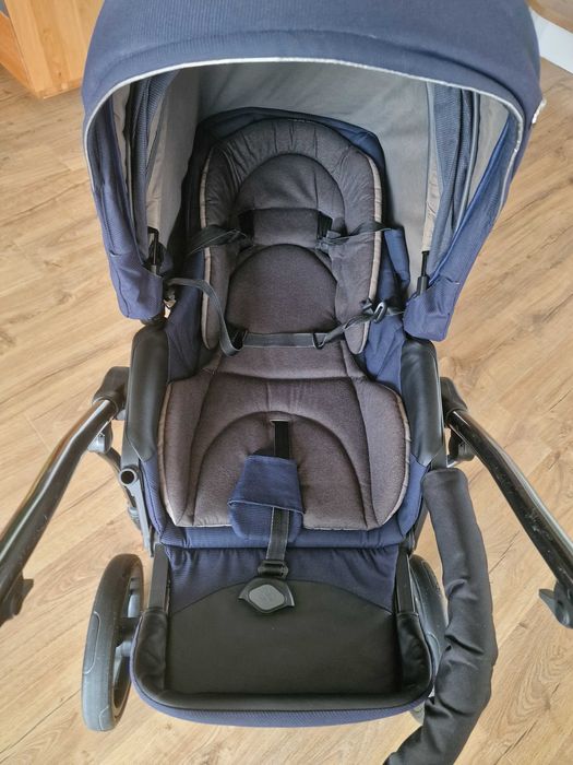 Wózek gondola spacerówka 2w1 Bebetto Bresso PREMIUM CLASS silver 03