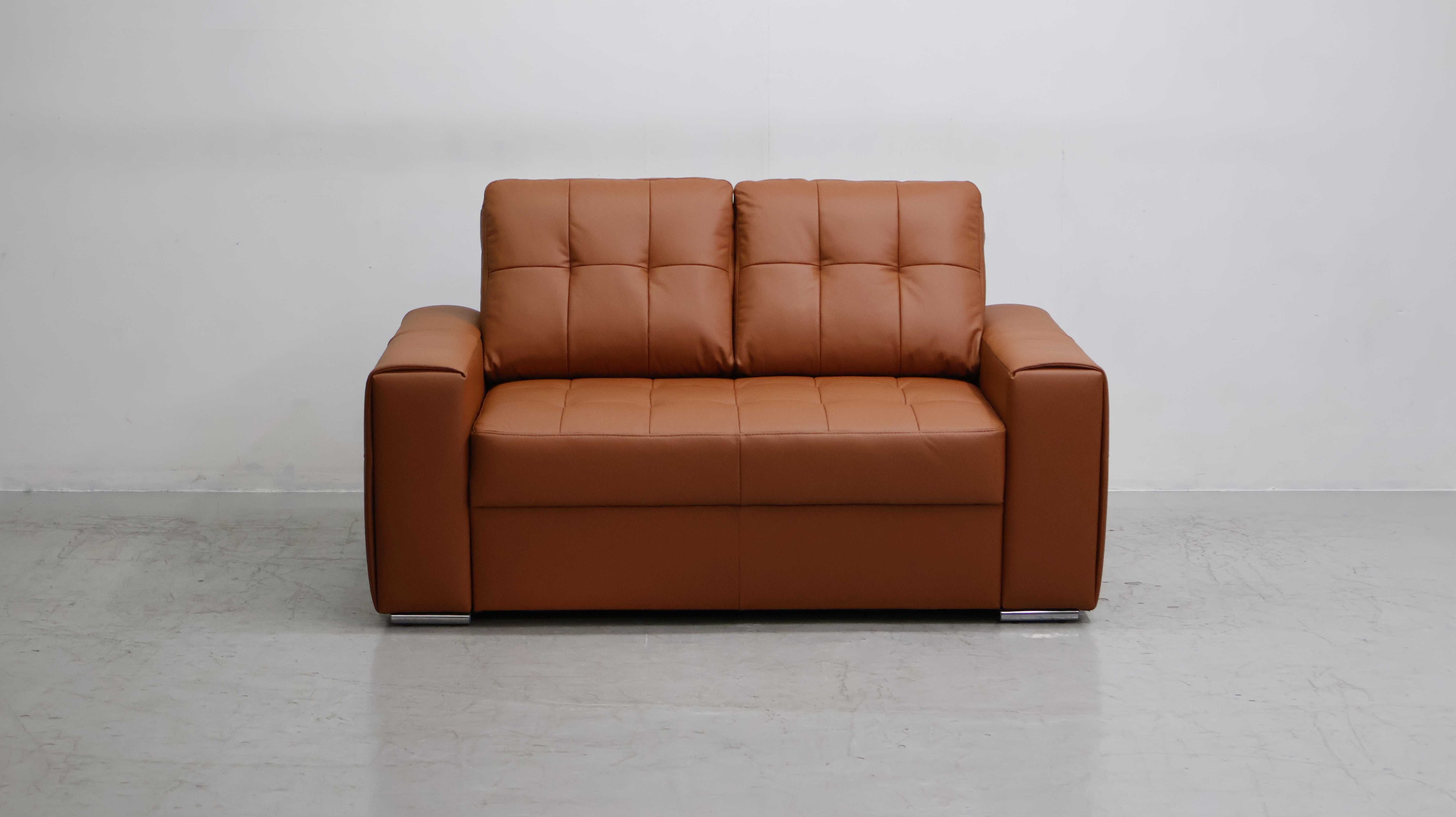 2 os sofa, kanapa, karmelowa SKÓRA naturalna 3999 skóra Madras brąz