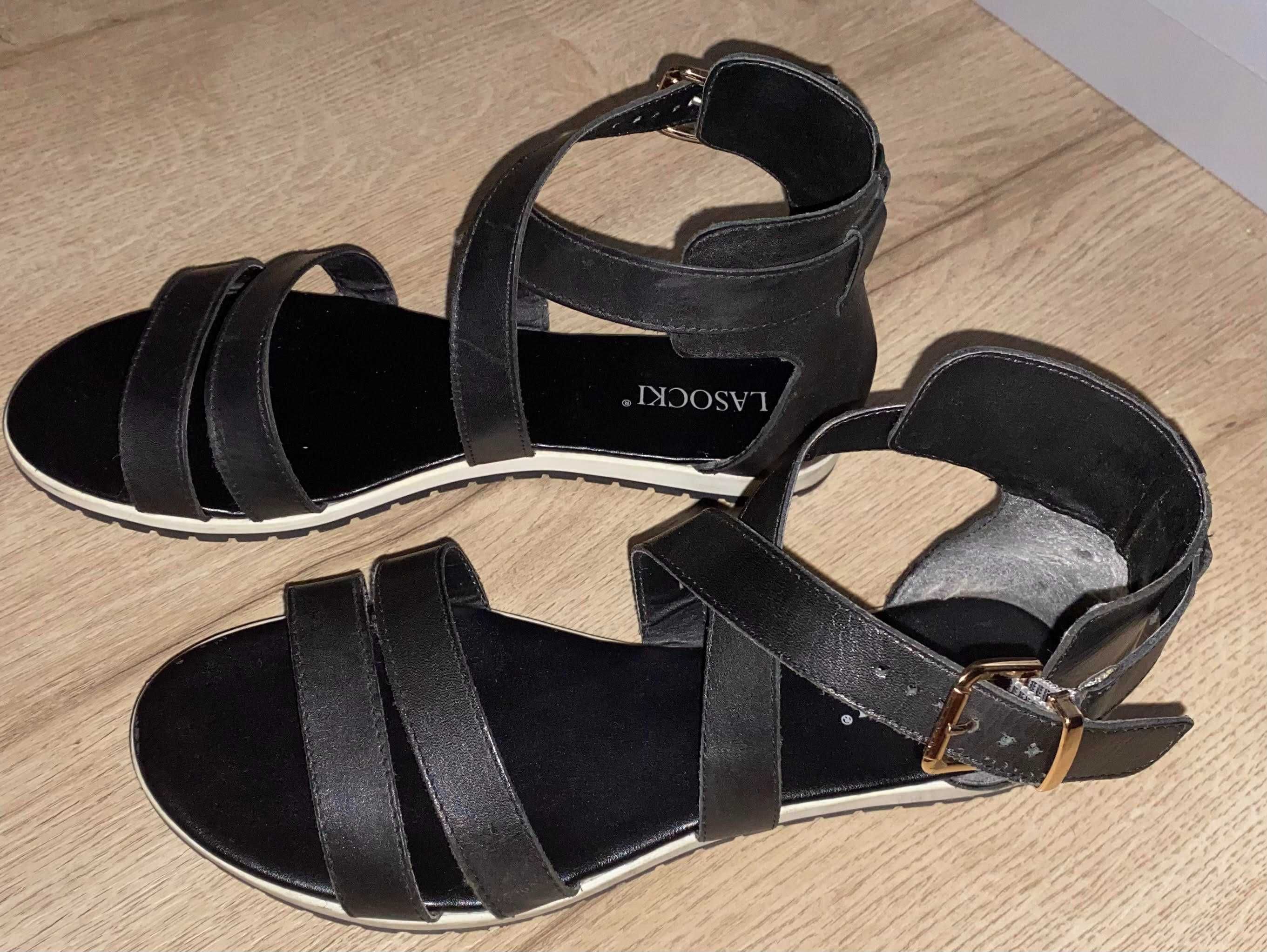 Buty damskie SANDAŁY czarne LASOCKI- rozmiar 38