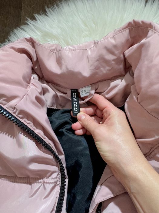 Розовый пуховик зима H&M /рожева зимня куртка