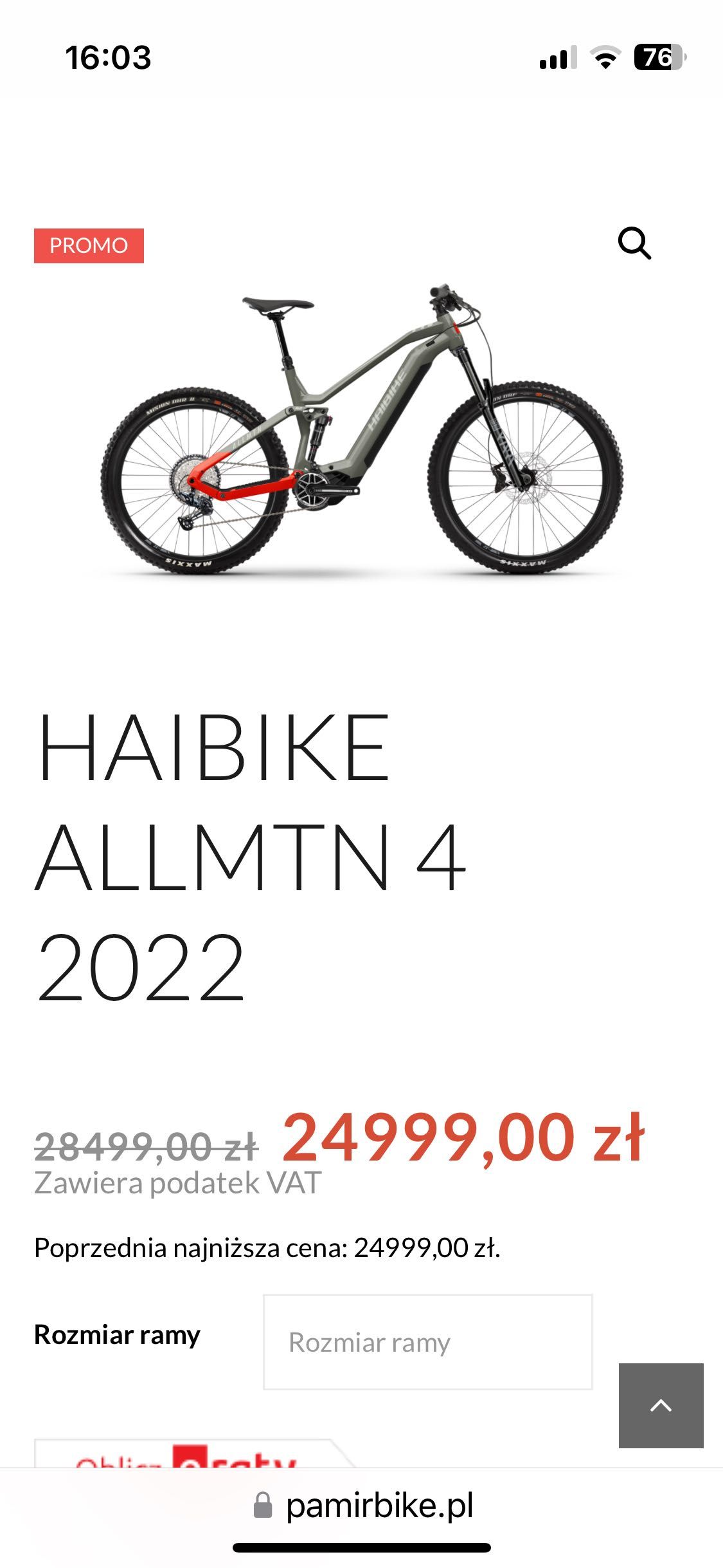 Haibike Allmtn 4 85 NM 720 WH Fox nowy rower elektryczny